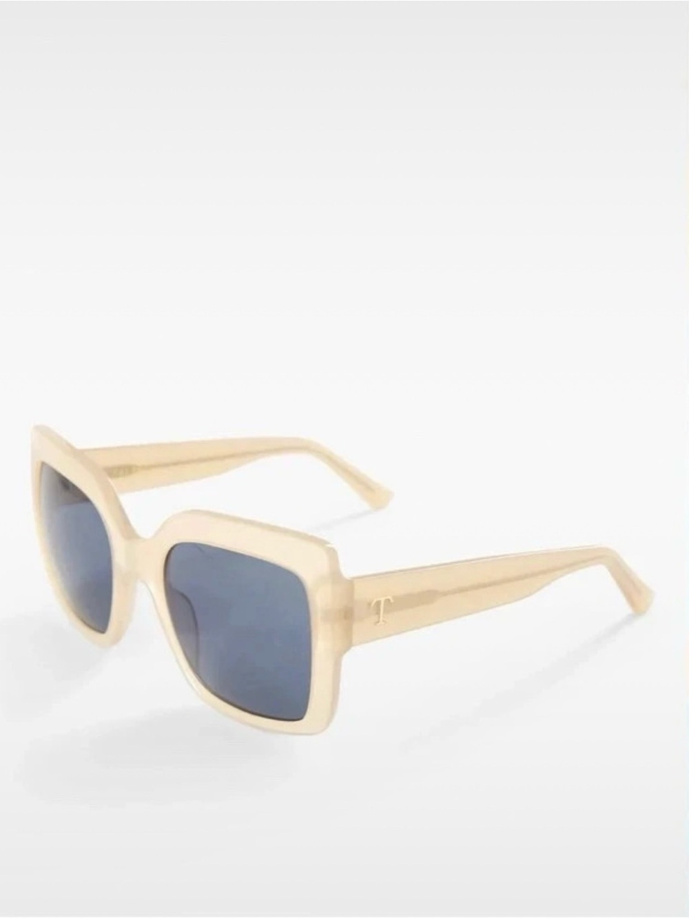 Talbots Cream Square Sunglasses with Blue Lenses